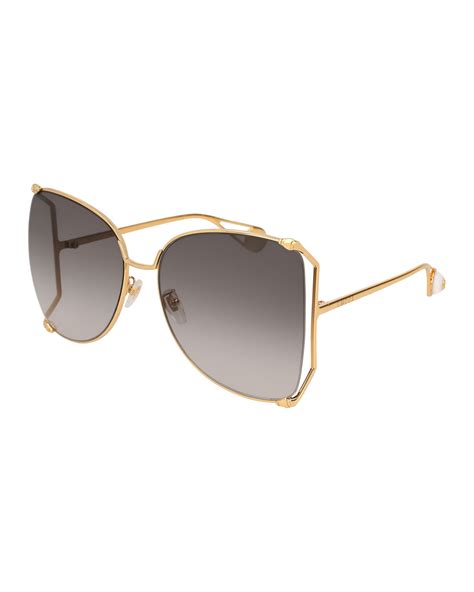 gucci gold butterfly sunglasses|Gucci women's butterfly 63mm sunglasses.